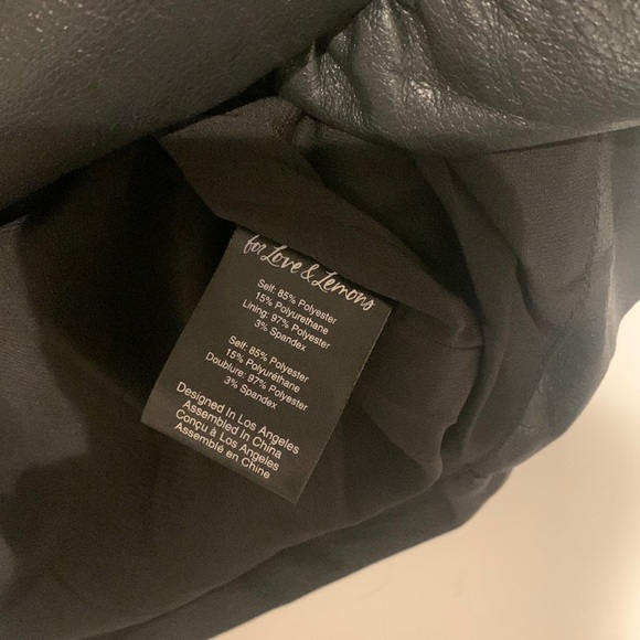 For Love and Lemons Ruched Black Pleather Skirt - Women’s Size Small - Picture 5 of 5